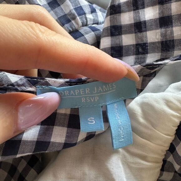 Draper James RSVP Blue Check Gingham Maxi Dress Sz Small Sleeveless Lined - Picture 5 of 8